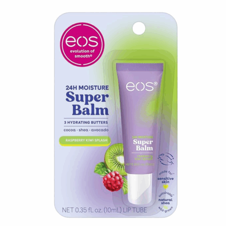 EOS, Bálsamo Super Hidratante 24 h con Aroma a Frambuesa y Kiwi, 10 ml