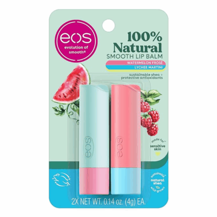EOS, Balsamo Labial Pack 2 Watermelon Frosen & Lychee Martini