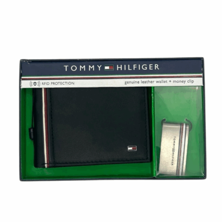 Tommy Hilfiger, Set Billetera + Clip para Dinero