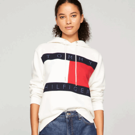 Tommy Hilfiger, Polera con capucha con la bandera logo