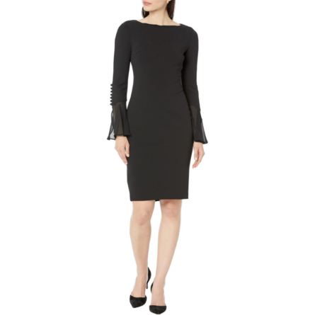 Calvin Klein, Vestido con mangas de gasa acampanadas