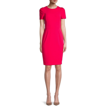 Calvin Klein, Vestido tubo con mangas abullonadas